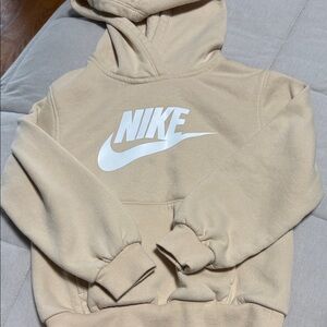 Nike Beige Hoodie with White Logo